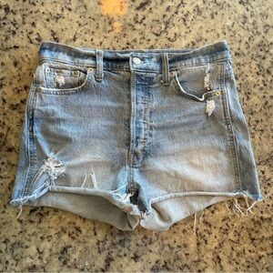 Women’s wedgie fit button fly high waist denim cutoff shorts size 30